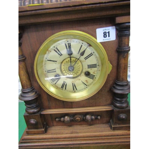 81 - EDWARDIAN MANTEL CLOCK, coil bar strike bracket clock by H.A.C.