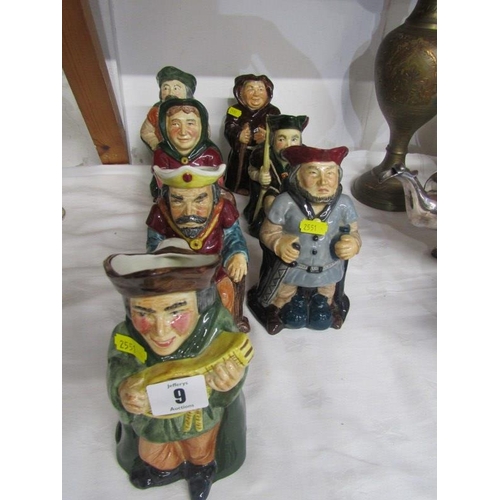 9 - TOBY JUGS, collection of 7 Robin Hood series character jugs by Kirkman