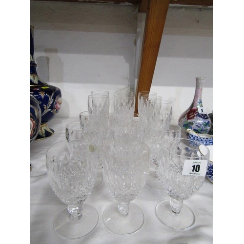 10 - WATERFORD CUT GLASS, Waterford set of 8 goblets and 7 matching flutes