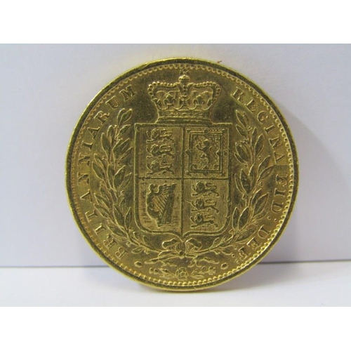 129 - SHIELDBACK SOVEREIGN, full sovereign dated 1854