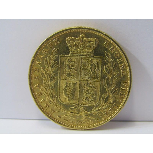 132 - SHIELDBACK SOVEREIGN, full sovereign dated 1853