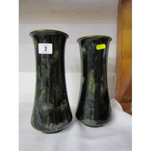 2 - ROYAL DOULTON STONEWARE, pair of mottled glazed 9.5
