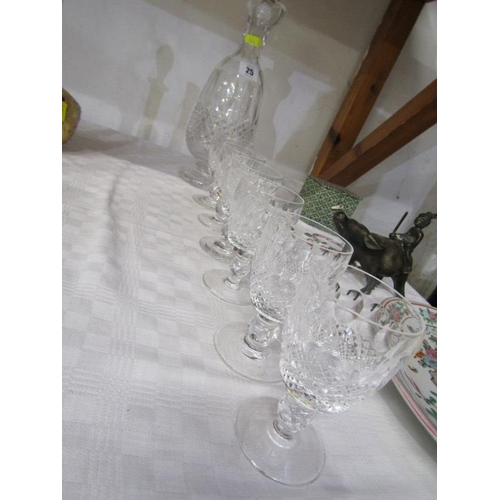 25 - WATERFORD CUT GLASS, Waterford decanter and 6 sherries