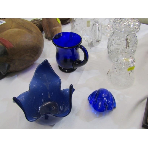 406 - CUT GLASS, water jug, pickle jar, fruit bowl and other glassware