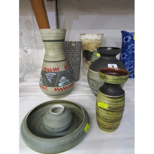 5 - RETRO, collection of 8 retro ceramic vases and bowls, mainly European