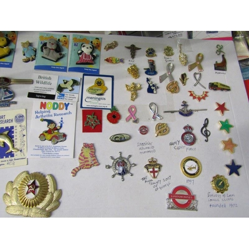 95 - BADGES, large collection of charity and other badges