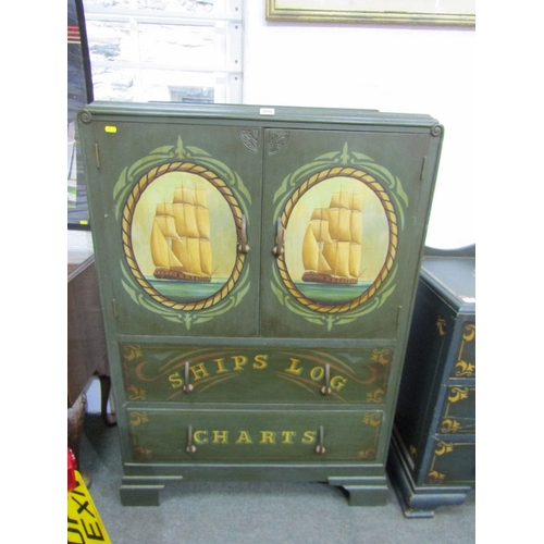 MARITIME FURNITURE, Ship portrait painted drawer base cabine... Barnebys