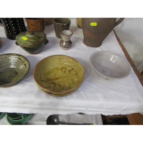1 - STUDIO POTTERY, collection of stoneware and pottery items including puzzle jug and Seth Cardew bowl