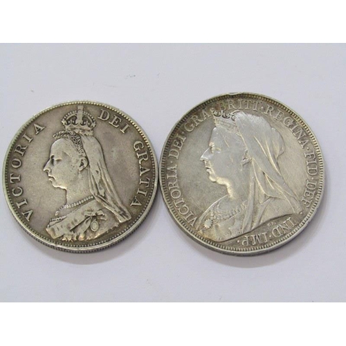 12 - 1898 VICTORIA SILVER CROWN, A.R.:LXII In high grade & 1890 Victoria silver double florin