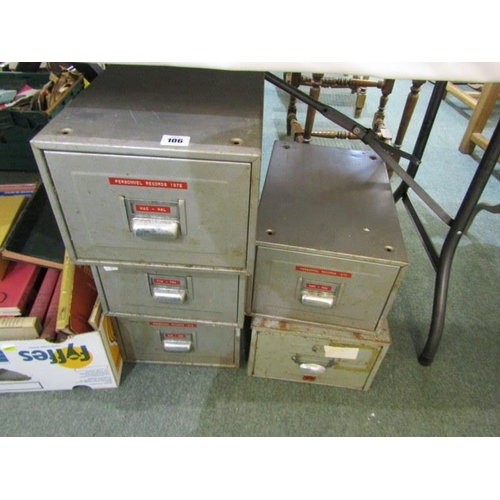 106 - FILING BOXES, 5 metal filing boxes