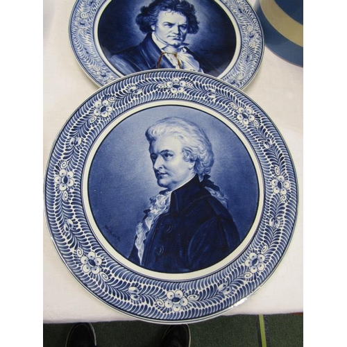 33 - DELFT, pair of Delft portrait plaques 