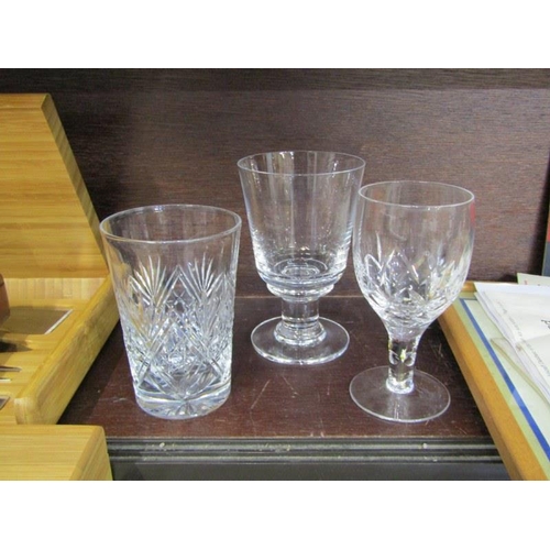 30 - GLASSWARE, set of 6 rummers, 6 Stuart goblets and other similar quality glassware