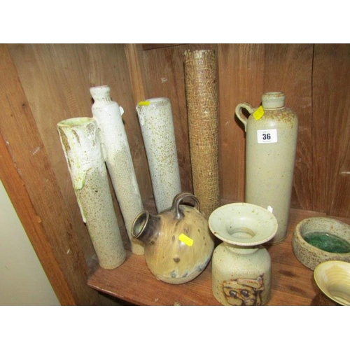 36 - STUDIO POTTERY, collection of assorted studio pottery vases, bottles and ornaments