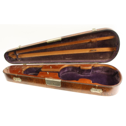 A 19th century French EPNS-mounted rosewood 'coffin' violin case, the ...