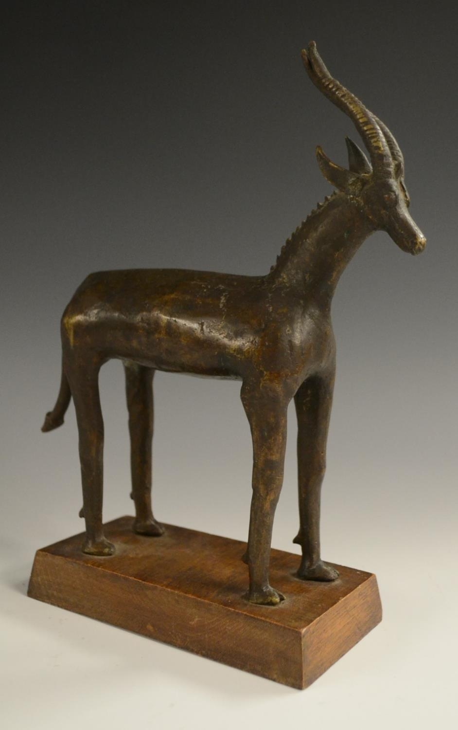 Tribal Art - a Bobo bronze, of an antelope, standing, four square, 19cm...