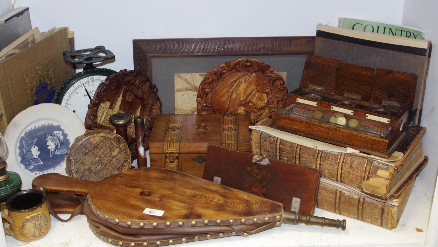 Boxes & Objects - a Victorian Tunbridge jewellery box; various early 20th...