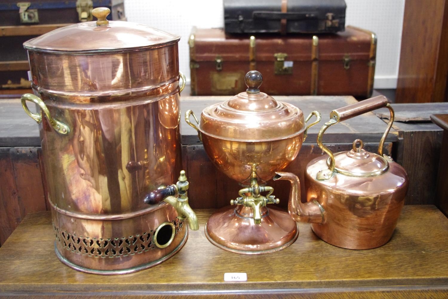 Copper and Brass - a copper and brass samovar; a copper and brass water...