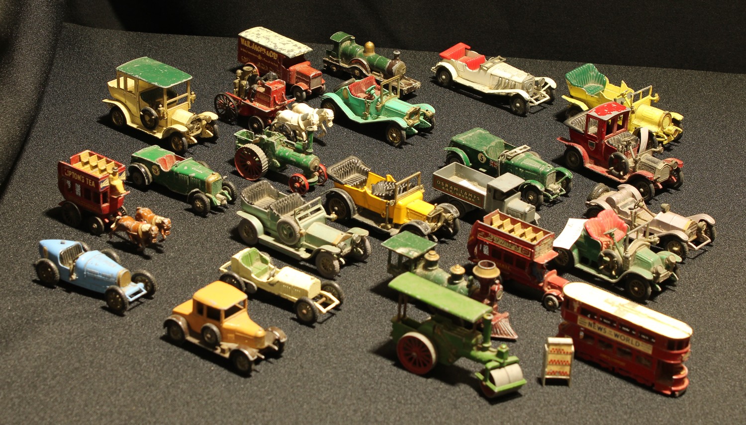 Model Cars - a Lesney model of a carriage, Lipton's Tea; another Fire...