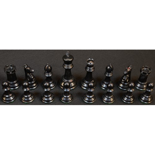 5001 - A Staunton pattern chess set, by J Jaques & Son Ltd, London, signed, the pieces marked for King's si... 
