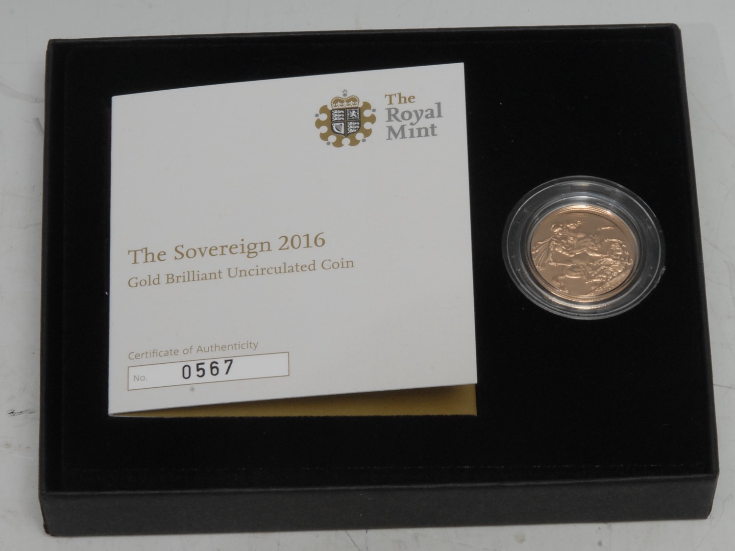 Coin, GB, Elizabeth II, The Sovereign 2016, Gold Brilliant Uncirculated...