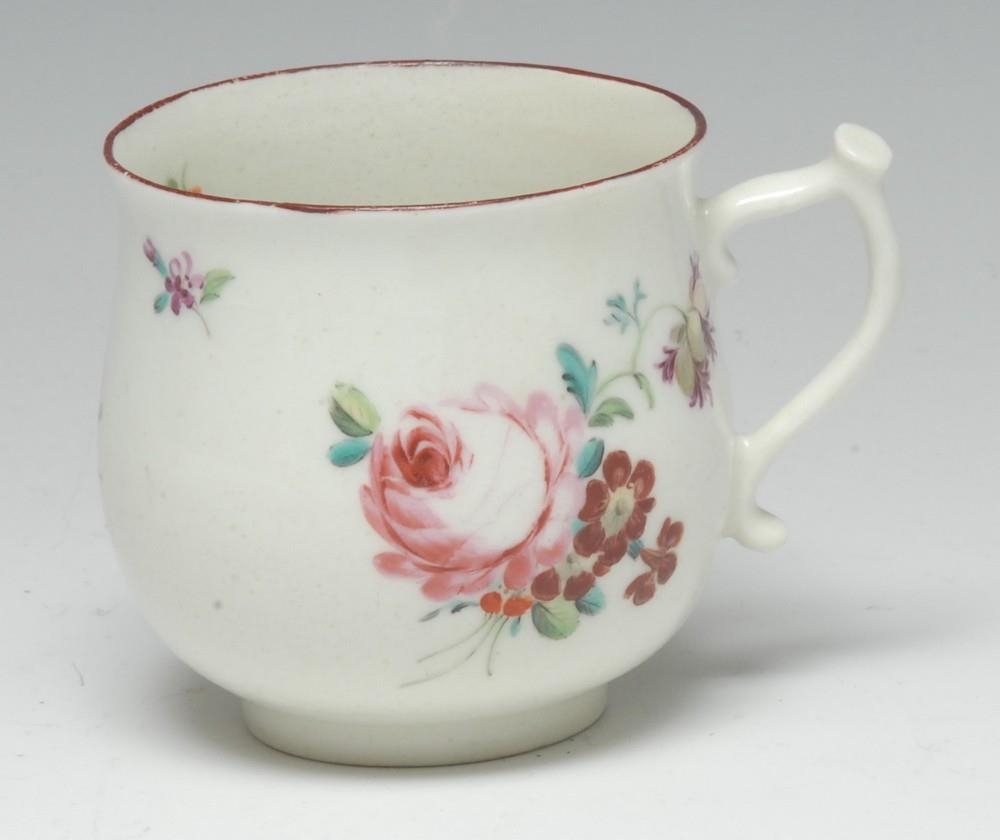 A Derby bell-shaped coffee cup, of large proportions, painted in colourful...
