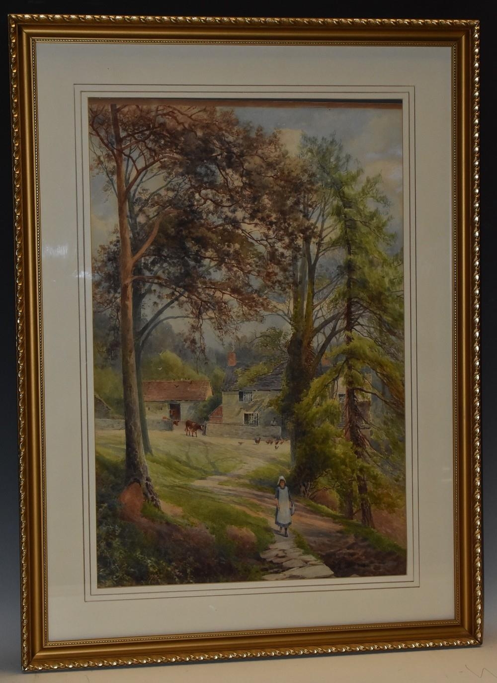 Frank Gresley (1855 1936) A Woodland Farmhouse, Ingleby, Derbyshire