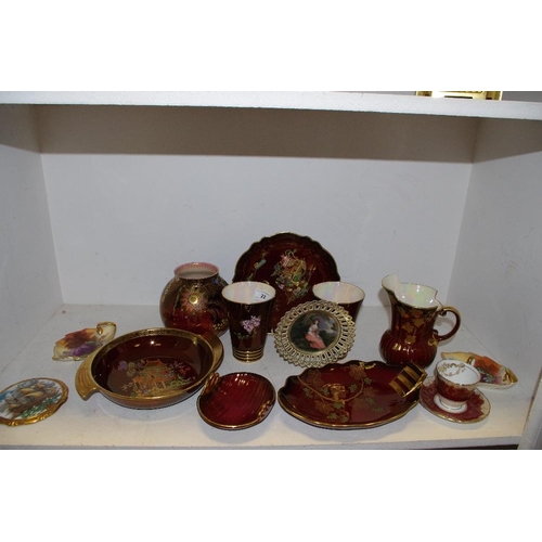 22 - Carltonware - Rouge Royale - spill vases; ewers; trinket dishes; vase; etc others