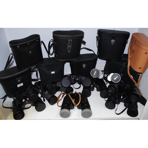45 - Binoculars - various including Zenith 10 x 50 Field 5.5, no.46485; another pair 7 x 50 field 7.1 no.... 