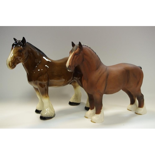 5 - A Beswick connoisseurs model Burnham Beauty, Champion shire horse, printed marks; another Melba (2)