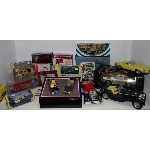 53 - Toys - various Atlas Editions including Fiat 1500, Jaguar E-Type & Aston Martin DB5, BMW 507; a Corg... 