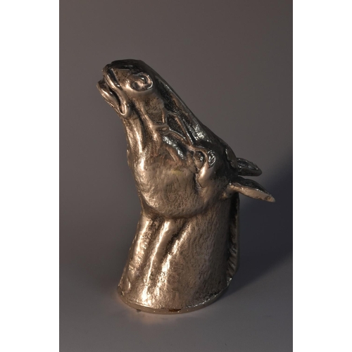 7 - An early 20th century electro-plated novelty bottle opener, cast as the head of a horse, 9.5cm high