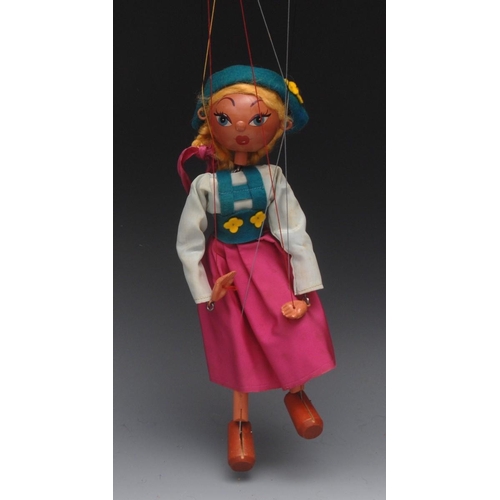 23 - SS Tyrolean Girl - Pelham Puppets SS Range, wooden ball head, blond  hair, painted features,  blue e... 