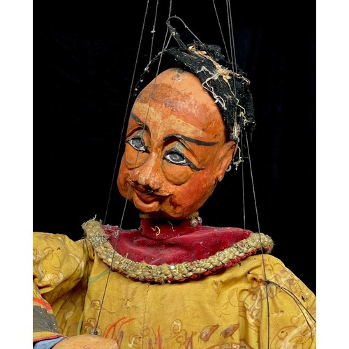 2002 - Puppetry – a mid-20th century marionette puppet, in the form of an Asian elder, carved and painted w... 