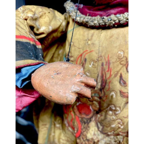 2002 - Puppetry – a mid-20th century marionette puppet, in the form of an Asian elder, carved and painted w... 