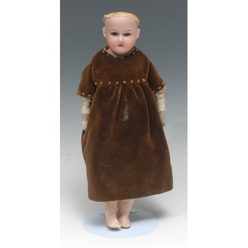 2036 - An Armand & Marseille (Germany) bisque shoulder head doll, kid leather and painted composition body,... 