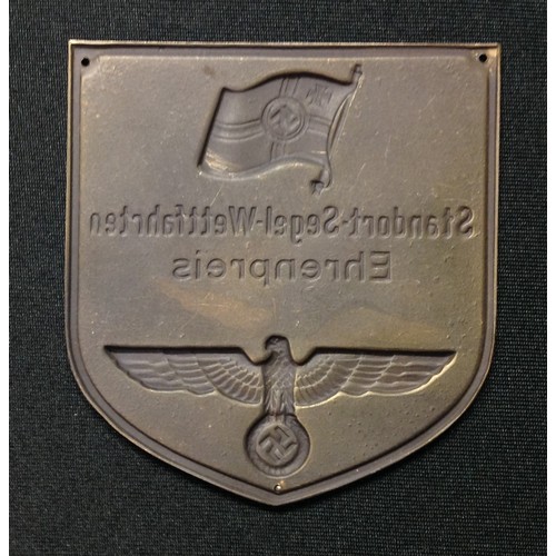 20 - WW2 Third Reich Kriegsmarine, Plakette, Bronze sailing competition prize winners plaque 