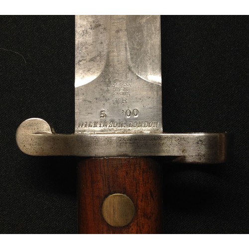 24 - British 1888 pattern Lee Metford bayonet. Double edged blade 302mm in length, maker marked 