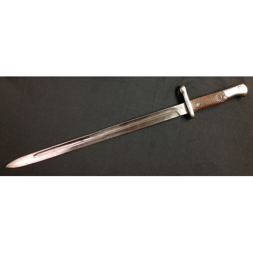 32 - Spanish M1893 Mauser Bayonet with 405mm long single edged blade, arsenal maker marked 