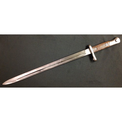 32 - Spanish M1893 Mauser Bayonet with 405mm long single edged blade, arsenal maker marked 