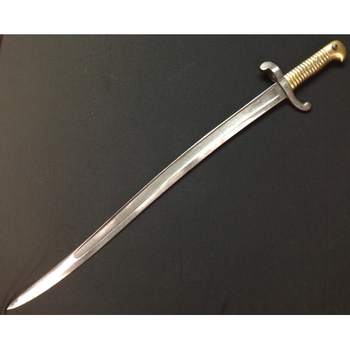 35 - French 1842 pattern bayonet with single edged fullered blade 572mm in length, maker marked and dated... 