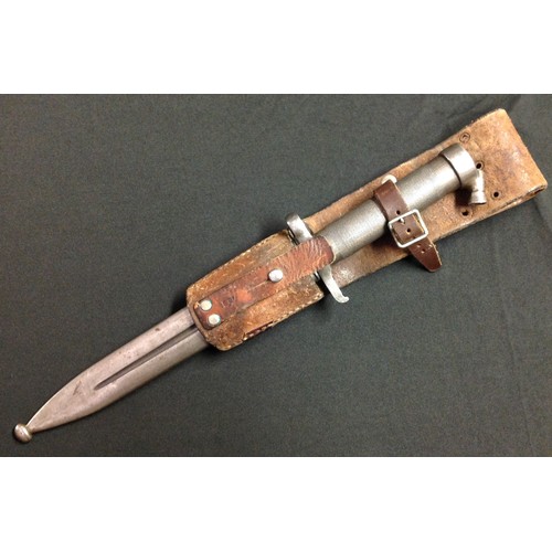 39 - Swiss M1896 pattern bayonet with 206mm long fullered single edged blade. Numbered to ricasso 442. Ma... 