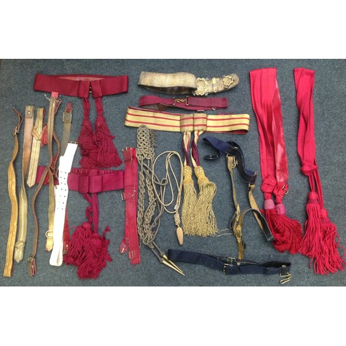 51 - Victorian and Edwardian British Army Officers Full Dress Belts, Sword belts, sashes, under belts, ai... 