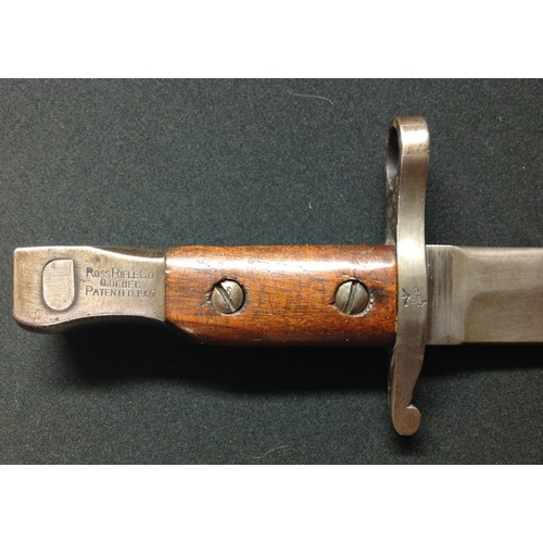 55 - WW1 Canadian Ross Bayonet, first production version with original unmodified blade tip. Single edged... 