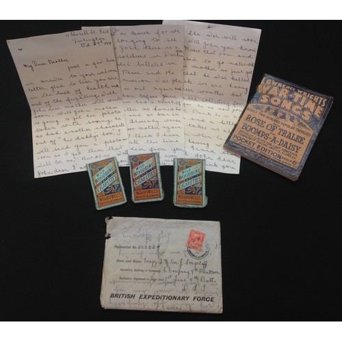 60 - WW1 British tragic letter from a sister to her borther sent on Oct 27th 1918 and returned to say her... 