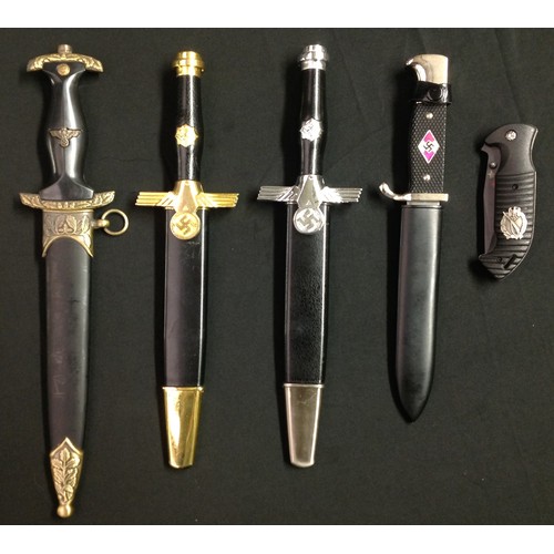 REPRODUCTION Third Reich dagger collection of 4 items to inc... | Barnebys