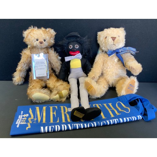 49 - A Merrythought Iron Bridge 70th anniversary limited edition bear, 405/2500, 42cm long;  others Banan... 