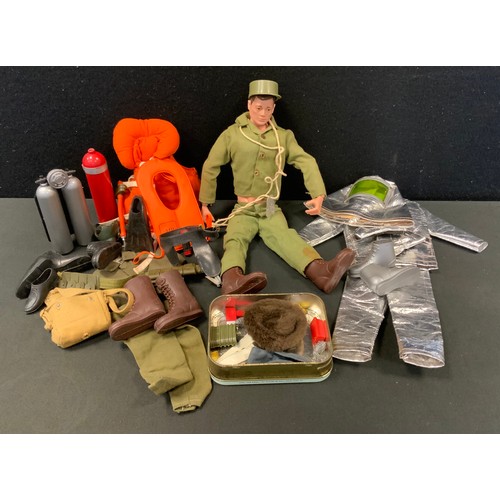 55 - Actionman - a 1964 actionman doll, space suit, others Divers outfit etc.