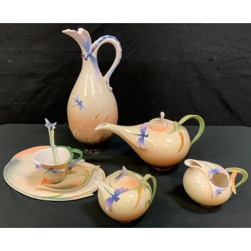 Franz Porcelain Dragonfly collection Teapot, cream jug, s... Barnebys