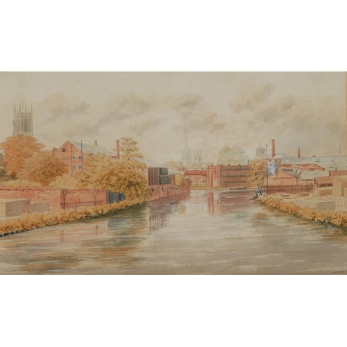 53 - William Frederick Austin (1833 - 1899) 
The Silk Mill, Derby 
signed, watercolour, 25cm x 41cm
