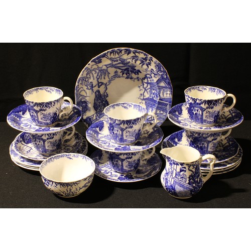 57 - A Royal Crown Derby Mikado pattern tea set comprising six teacups, saucers and tea plates, shallow b... 